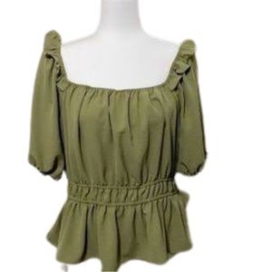 Nine West Size Large Blouse Olive Green